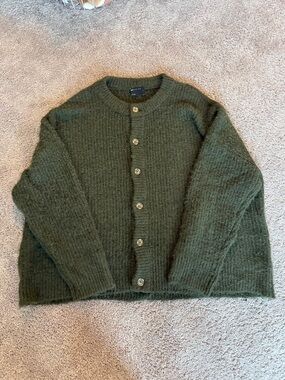 ASOS Men's Olive Green Button-Up Cardigan